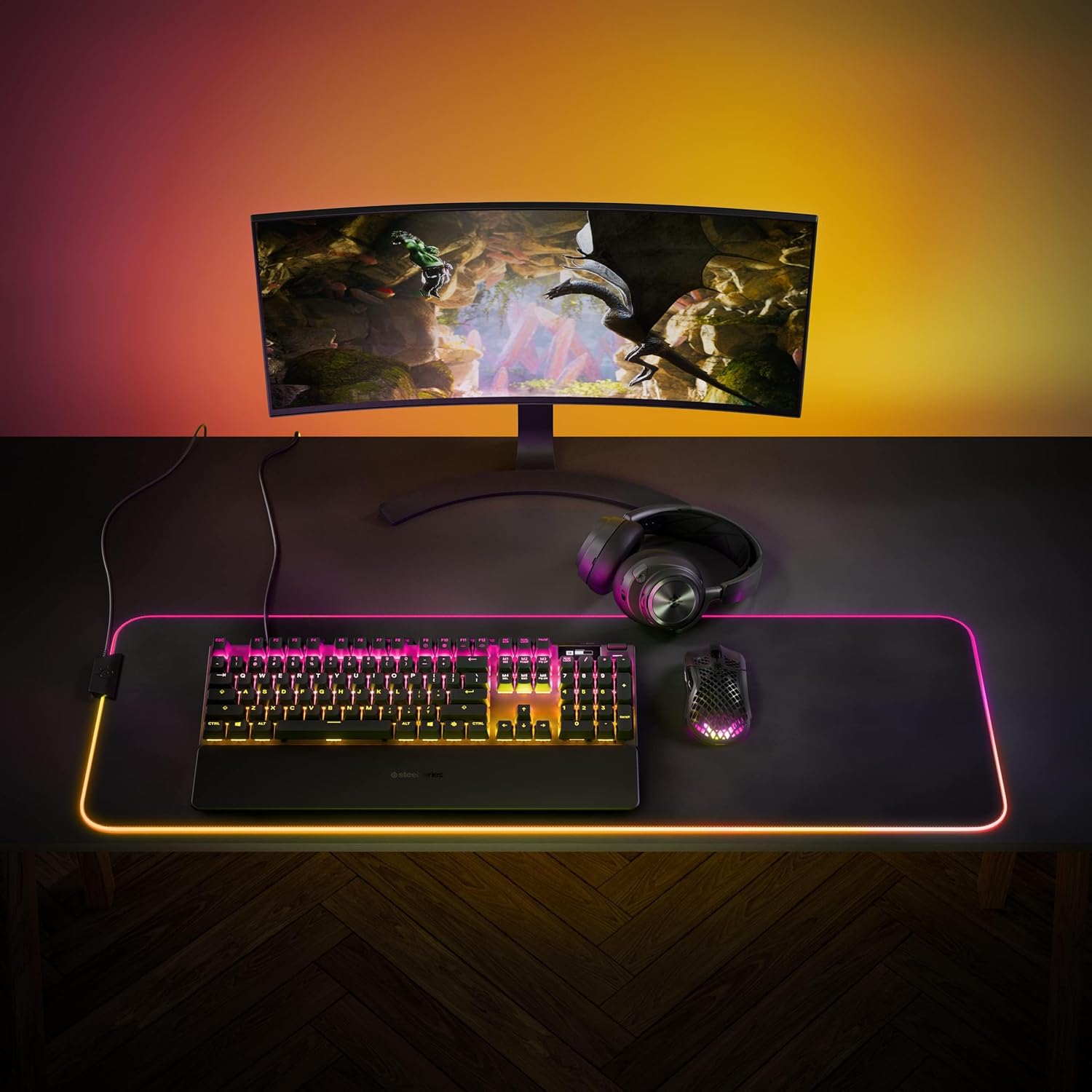SteelSeries Apex Pro HyperMagnetic Gaming Keyboard — Adjustable Actuation — OLED Screen — RGB – USB Passthrough​