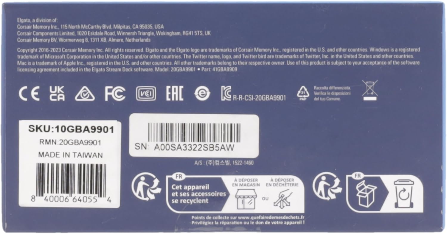 Elgato Stream Deck MK.2 – Studio Controller, 15 macro keys, trigger actions in apps and software like OBS, Twitch, ​YouTube and more, works with Mac and PC