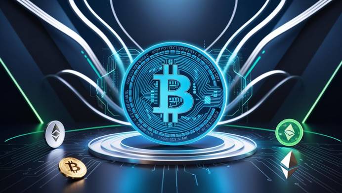 Screen Display Bitcoin Logo 