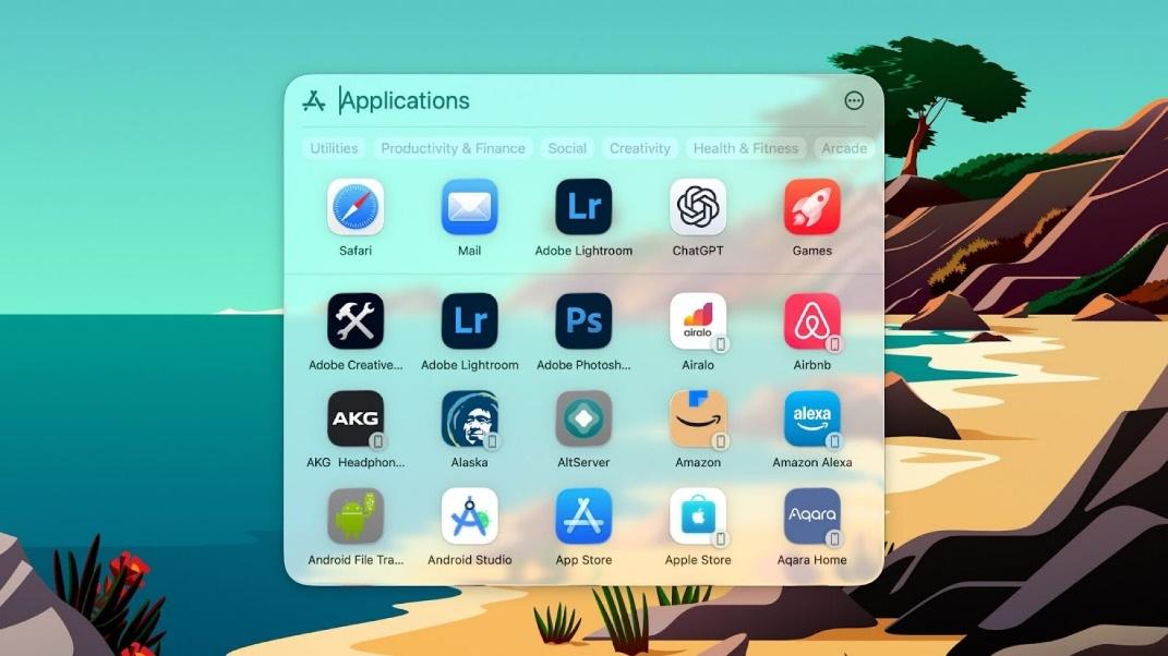 A screenshot of MacOS's updated Spotlight search