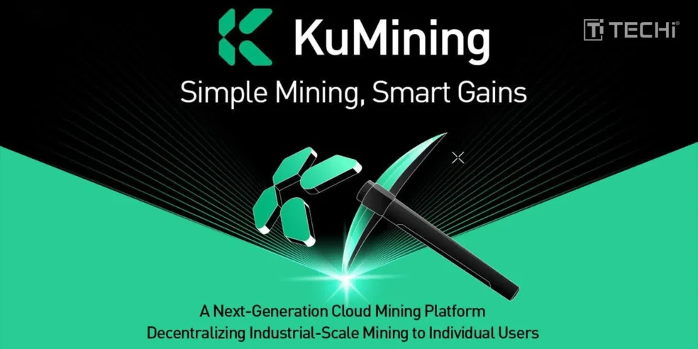 KuMining logo and tagline ‘Simple Mining, Smart Gains,’ highlighting the next-generation cloud mining platform.